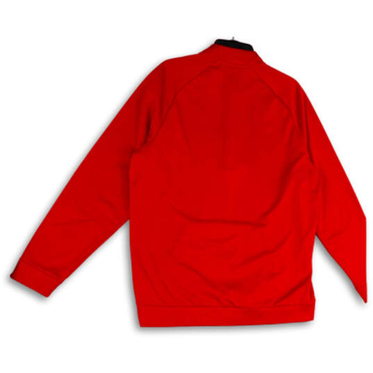 Mens Red Chicago Blackhawks Long Sleeve Quarter Zip Pullover T-Shirt Size L image number 2