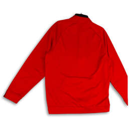 Mens Red Chicago Blackhawks Long Sleeve Quarter Zip Pullover T-Shirt Size L alternative image