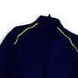 Mens Blue 1/4 Zip Mock Neck Long Sleeve Activewear T-Shirt Size Medium image number 4