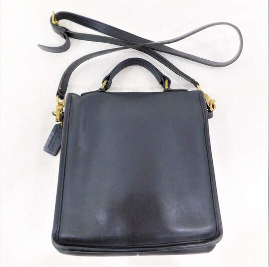 COACH Vintage Station Bag #5130 Black Glovetanned Leather Crossbody Messenger with COA image number 8