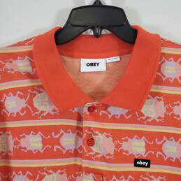 Obey Men's Orange Polo Shirt SZ L NWT alternative image