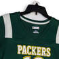 Womens Green White #12 Rodgers Packers V-Neck Pullover Jersey Size L image number 3