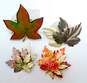 VNTG & Mod Mixed Materials Maple Leaf Autumn Brooches image number 1