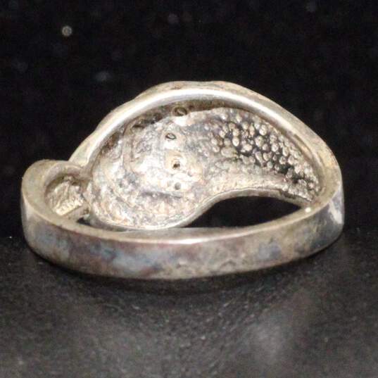 Sterling Silver Diamond Accent Ring (SZ 6.5) - 3.6g image number 4