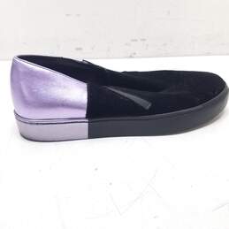 Free People Velvet Colorblock Slip Ons Sneakers Black Purple 9.5