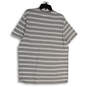 Womens Gray White Striped Short Sleeve Crew Neck Pullover T-Shirt Size L image number 2