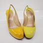 Christian Louboutin Yellow Patent Leather Slingback Pumps Women's Size 6 image number 4