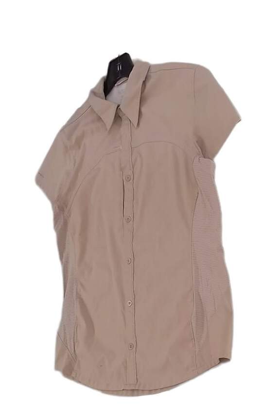 Women's Short Sleeve Collared Casual Button Up Shirt Size Large image number 3