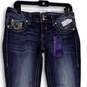 NWT Womens Blue Denim Medium Wash Sequin Bootcut Leg Jeans Size 7/8 R image number 3