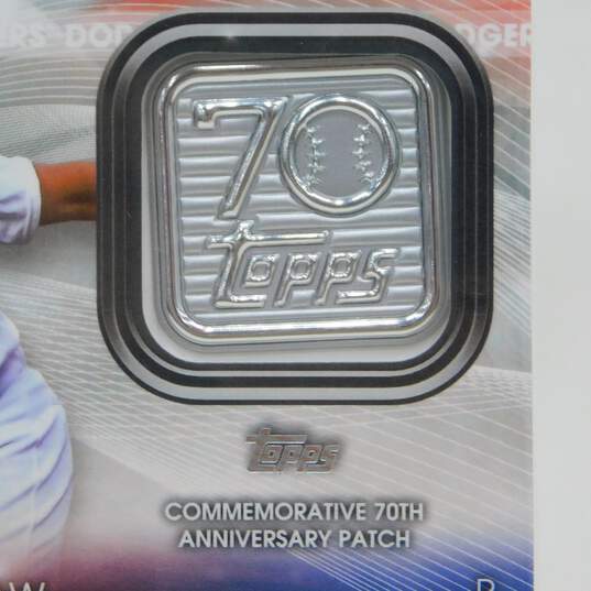 2021 Clayton Kershaw Topps 70th Anniversary Logo Patch LA Dodgers image number 3