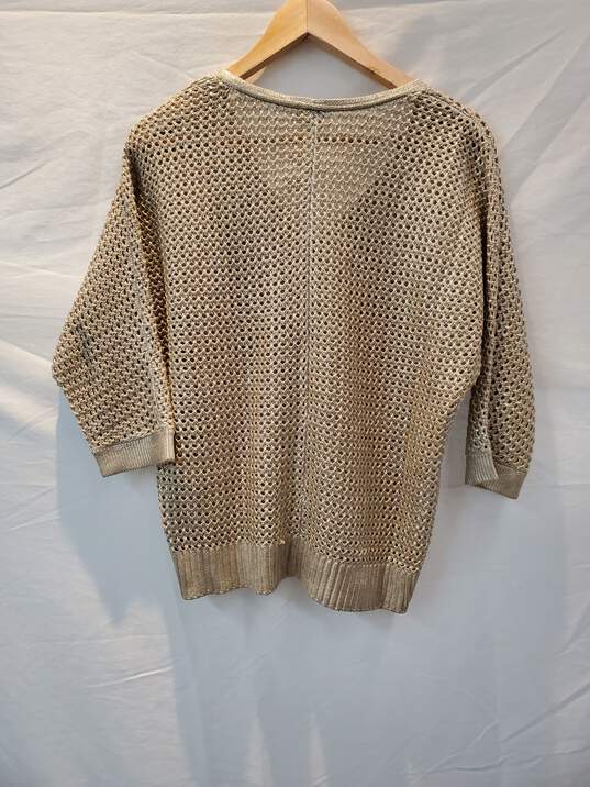Chico's Open Stitch Pullover V-Neck Sweater Women's Size 1P NWT image number 2
