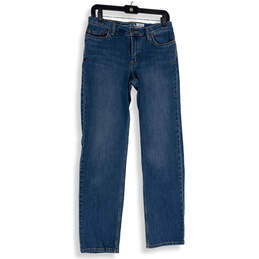 Womens Blue Denim Medium Wash 5-Pocket Design Straight Leg Jeans Size 6R