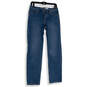 Womens Blue Denim Medium Wash 5-Pocket Design Straight Leg Jeans Size 6R image number 1