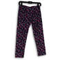 Womens Purple Spotted Elastic Waist Dri-Fit Cropped Leggings Size Small image number 1
