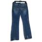 Womens Blue Denim Medium Wash 5-Pocket Design Bootcut Leg Jeans Size 12R image number 2