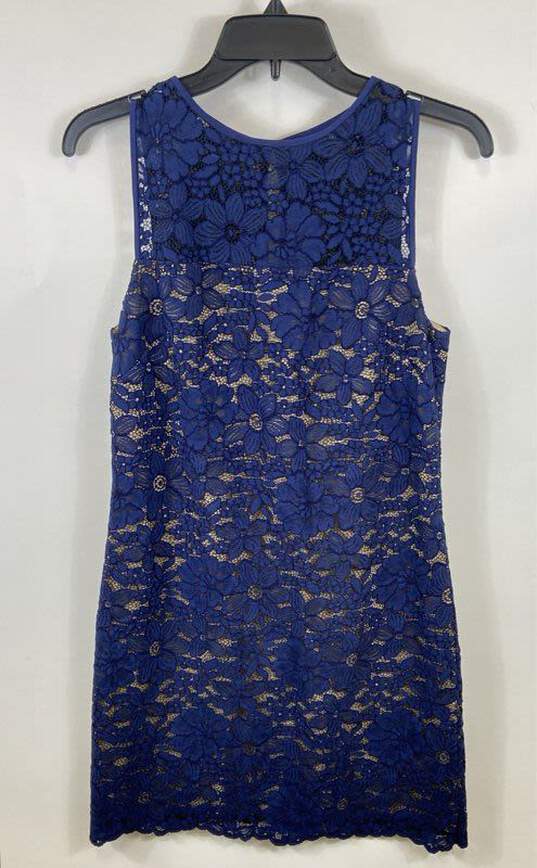Trina Turk Women Blue Lace Sheath Dress Sz 4 image number 1