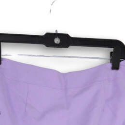 NWT Womens Purple Flat Front Pockets Zipper Side Slit Mini Skort Size 10