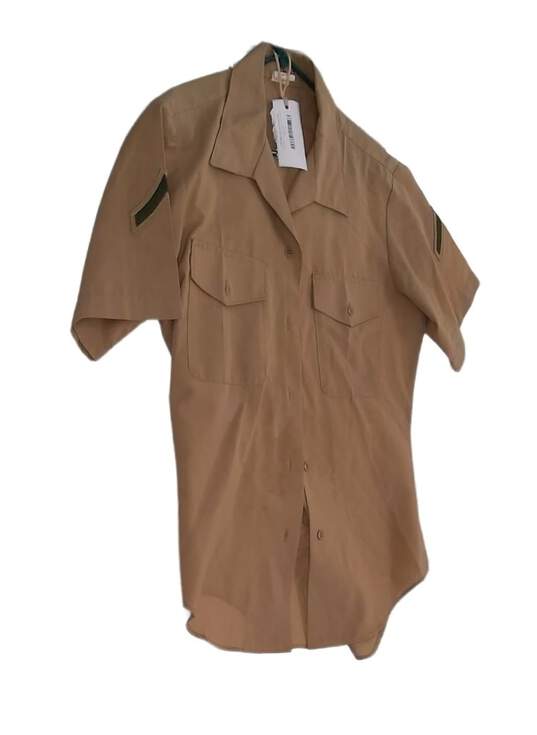 Unbranded Mens Tan Short Sleeve Button Up Uniform Shirt Size 15.5 image number 3