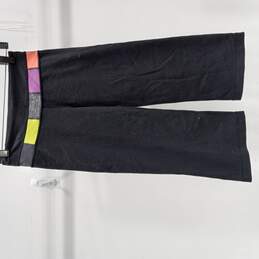 Women's Multicolor Waistband Black Leggings Size 4