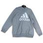 Adidas Mens Gray Essentials Long Sleeve Activewear Pullover Hoodie Size 3X image number 1