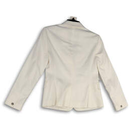 NWT Womens White Notch Lapel Single Breasted Two Button Blazer Size 2P alternative image