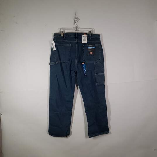 NWT Mens Relaxed Fit 5 Pockets Design Denim Carpenter Jeans Size 38X32 image number 2