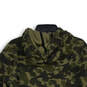 Womens Green Camouflage Drawstring Long Sleeve Pullover Hoodie Size M image number 4