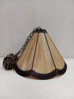 Vintage Stained Brown Glass Hand Lamp