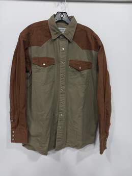 Men's Carhartt Button-Up Long-Sleeve Western Shirt Sz LT