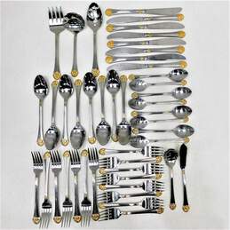 Seating for 8  Estia GOTHIC GOLD Stainless Flatware