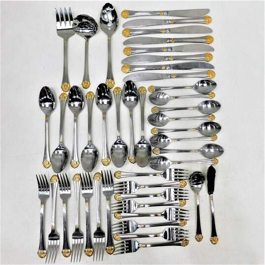 Seating for 8  Estia GOTHIC GOLD Stainless Flatware image number 1