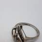 Sterling Silver Diamond Open Heart Sz 7 Ring Huggie Earrings Bundle 2pcs 8.4g image number 10