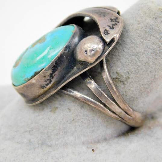 Southwestern Artisan 925 Sterling Silver Turquoise Ring 7.9g image number 3