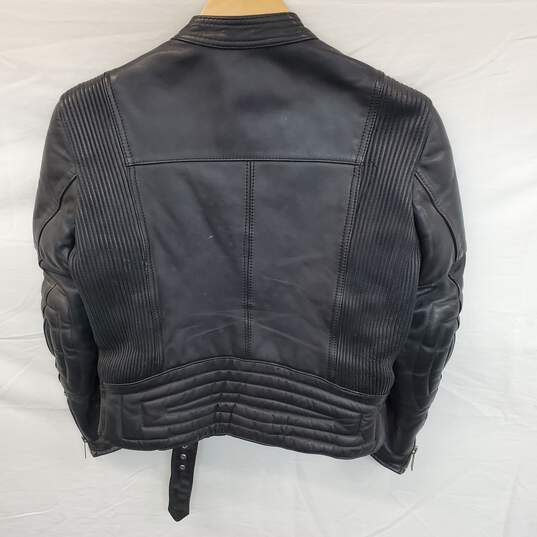 VTG. Wm ABS Distressed Leather Jacket Sz 38 image number 2