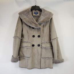 Pendleton Women Grey Faux Fur Coat S