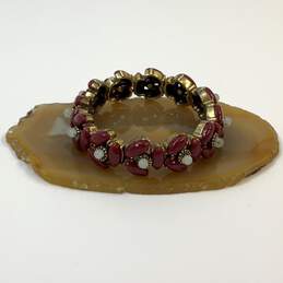 Designer J. Crew Gold-Tone Multicolor Crystal Cut Stone Bangle Bracelet