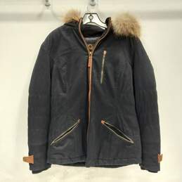 Overland Raccoon Fur Trim Hooded Insulated Jacket Women's Size L