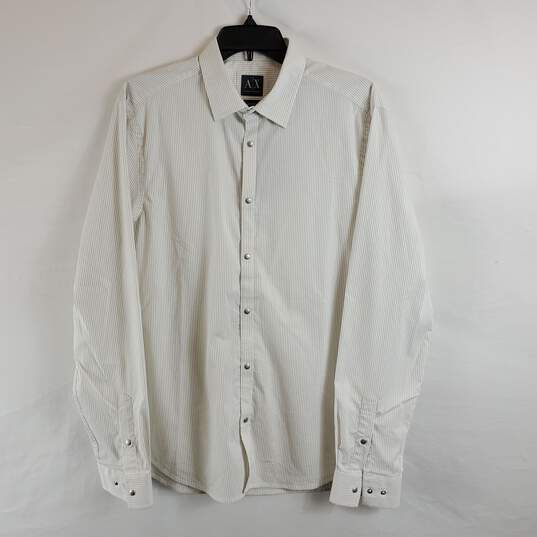 Armani Exchange Men White Button Up M NWT image number 1