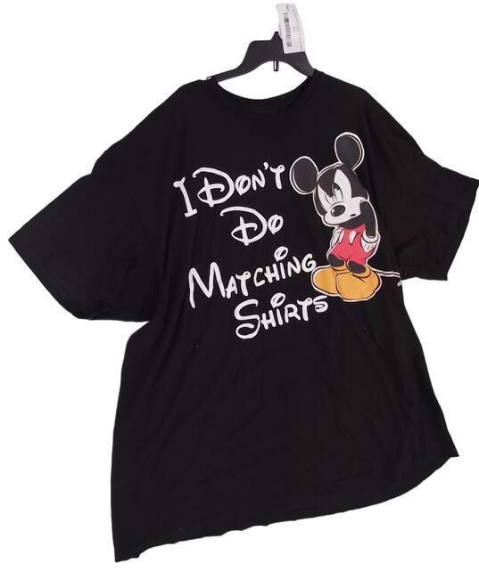 Mens Black Mickey Mouse Graphic Short Sleeve Round Neck T Shirt Size XXL image number 6