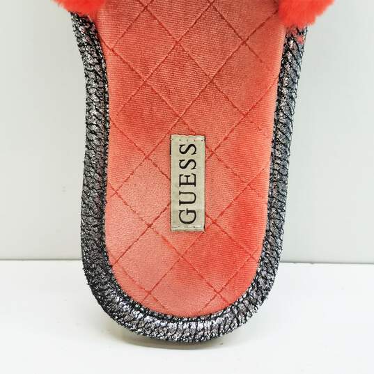 Guess Slippy Faux Fur Rhinestone Slide Slippers Women's Size 7M image number 7