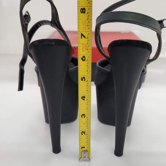 Pleaser Adore 709 Green Multi Reflective Black Matte Women's Heels Size 6 image number 3