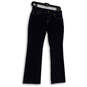 Womens Blue Denim Dark Wash Pockets Regular Fit Bootcut Jeans Size 25P image number 1