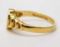 Fancy 10k Yellow Gold R Initial Half Circle Link Ring 3.4g image number 2