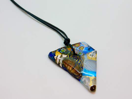 Artisan Millefiori Foiled & Colorful Glass Pendant Necklaces image number 2