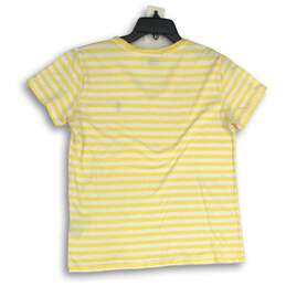 Ralph Lauren Womens Yellow White Striped V-Neck Pullover T-Shirt Size Large alternative image