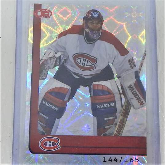 2001-02 Jose Theodore Pacific Heads Up Red /165 Montreal Canadiens image number 2