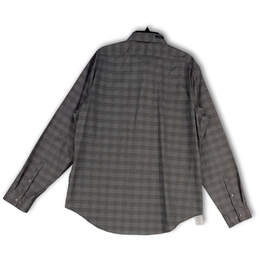 NWT Womens Gray Plaid Long Sleeve Collared Slim Fit Button-Up Shirt Size XL alternative image