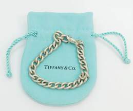 Tiffany & Co 925 Sterling Silver Etched Curb Link Chain Bracelet With Dust Bag 26.1g alternative image