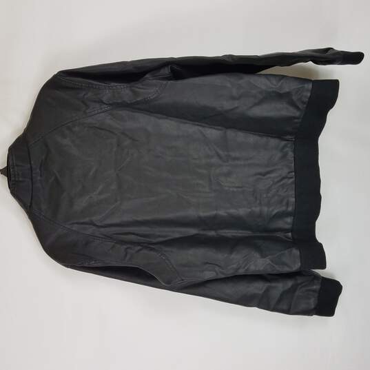 Climate Concepts Men Black Faux Leather Jacket XL image number 2