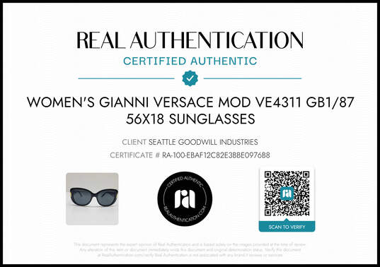 Gianni Versace Black & Blue Chunky Cat Eye Sunglasses AUTHENTICATED image number 2
